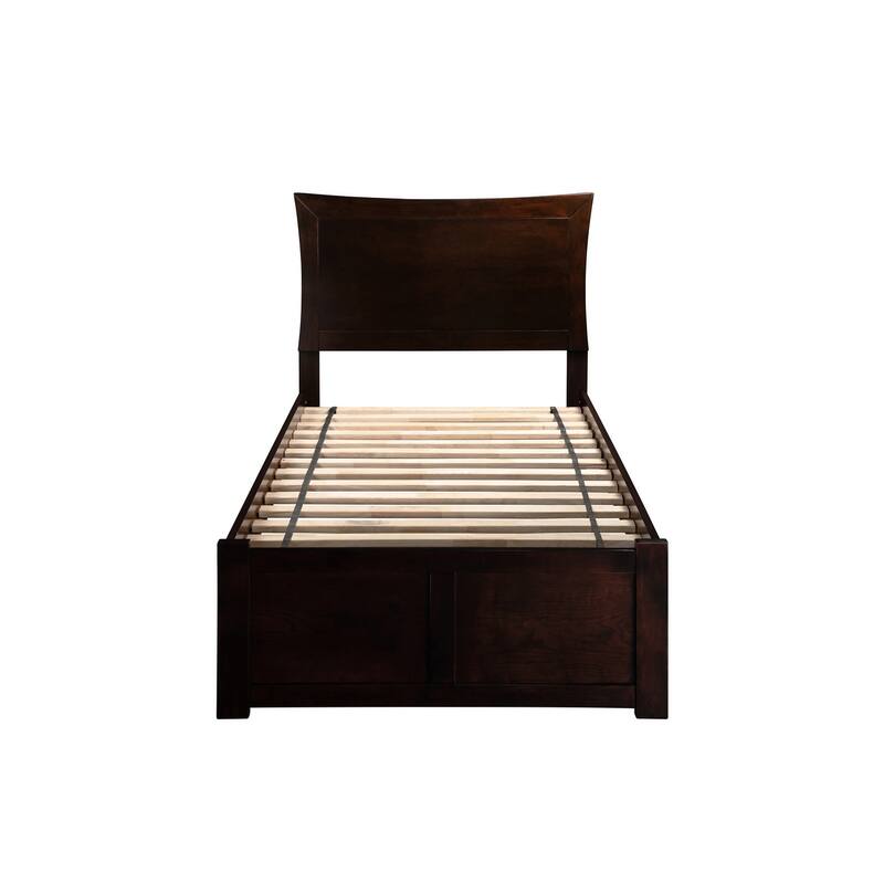 Modern King Bed Platform with Drawers - Espresso Finish, Storage Bed, Sleek Design, Home Bedroom Furniture