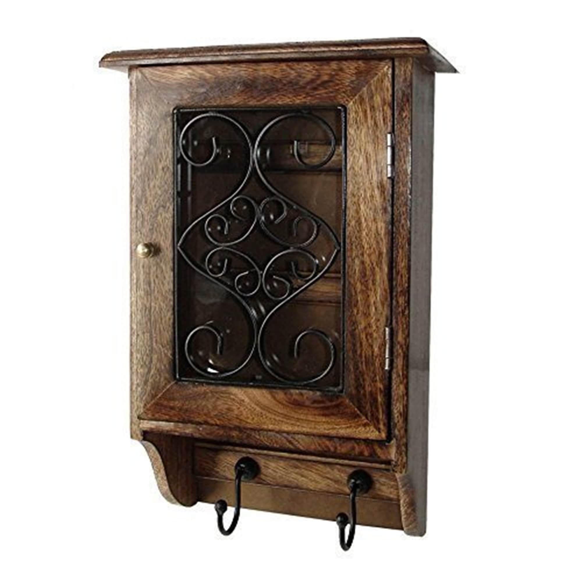 Wooden Wall Mounted Handmade Key Holder with Hanging Hooks