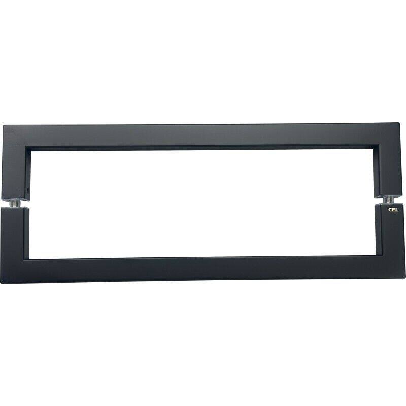 CEL 24" x 24" Square Tubing Back-to-Back Pull Handle / Towel Bar for shower door - Matte Black
