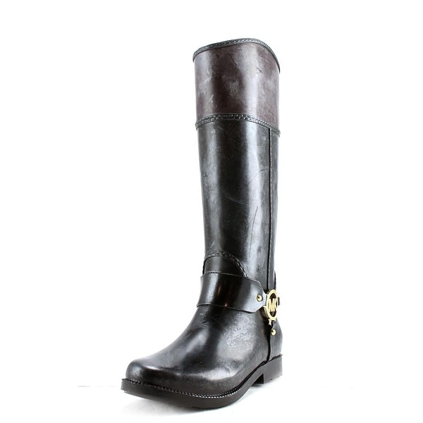 Michael Michael Kors Fulton Harness Tall Rainboot Women Blk/Coffee Snow Boots