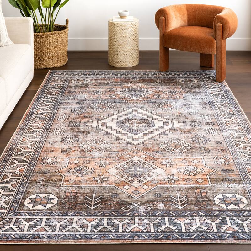 Nuloom Layana SplashGuard Geometric Machine Washable Area Rug