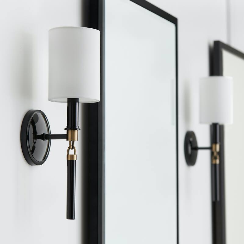 Beckham 1-light Glossy Black/ Aged Brass 5-inch Wall Sconce
