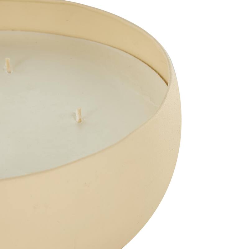 Beige, Black or Cream Metal Scented Textured 63oz 5 Wick Decorative Candle with White Wax