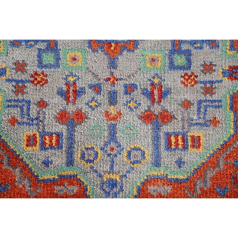 Geometric Kazak Oriental Area Rug Handmade Wool Carpet - 2'0"x 3'0"