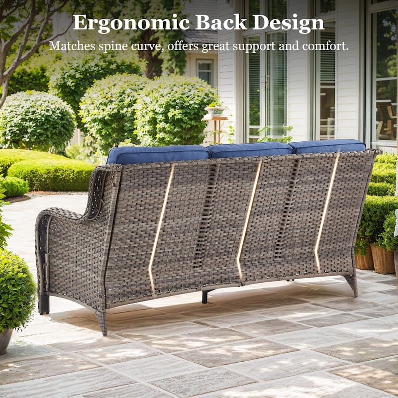 Outdoor Sofa with 6-Inch Thick Cushions Furniture for Porch