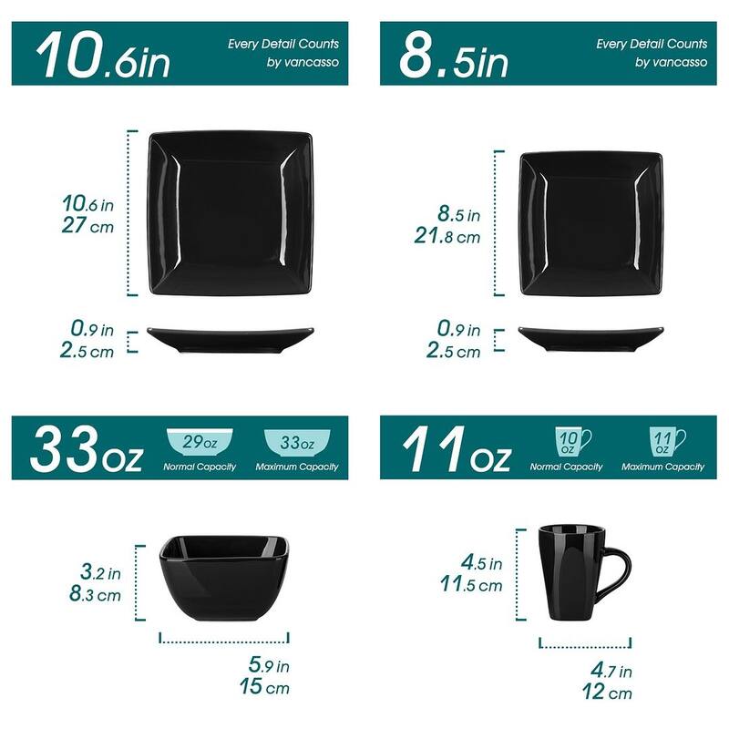 vancasso SOHO Square Porcelain Dinnerware Set