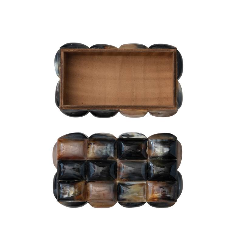 Decorative Horn Bubble Storage Box - 12.0"L x 7.0"W x 4.0"H