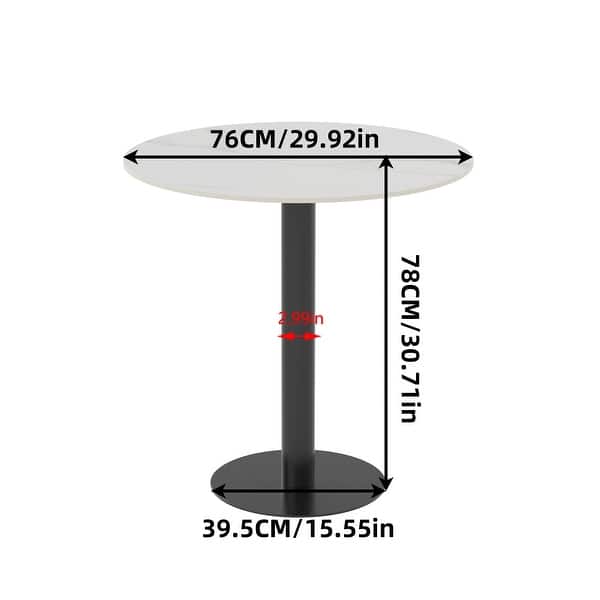 dimension image slide 0 of 3, Tall Round Bistro Pub Table Sintered Stone Top BarTable