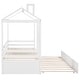 preview thumbnail 7 of 8, Solid Wood House Shaped Bed Frame with Window,Roof and Trundle,White