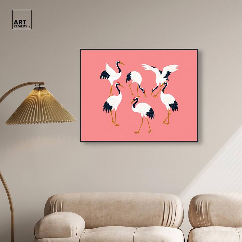 Crane Chorus Canvas by Art Remedy