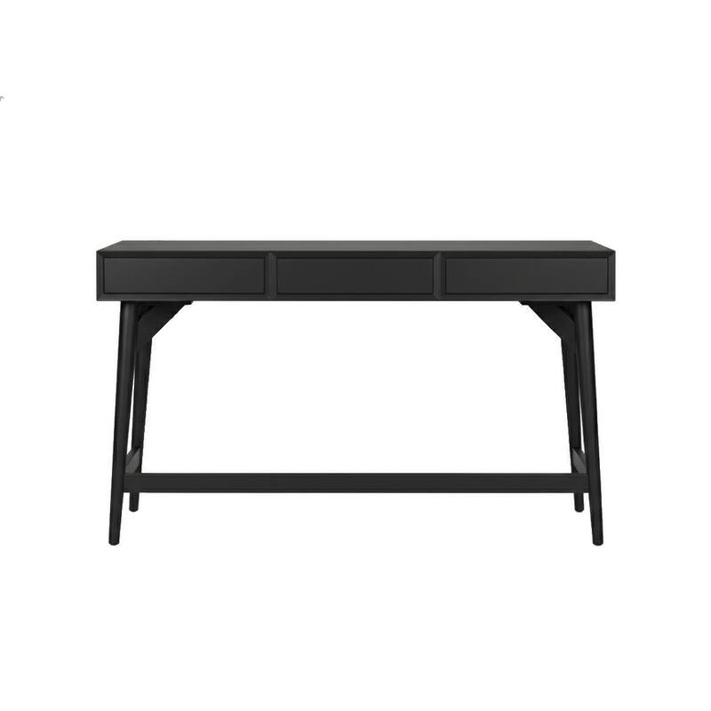Alpine Furniture Flynn 3 Drawer Large Desk in Black