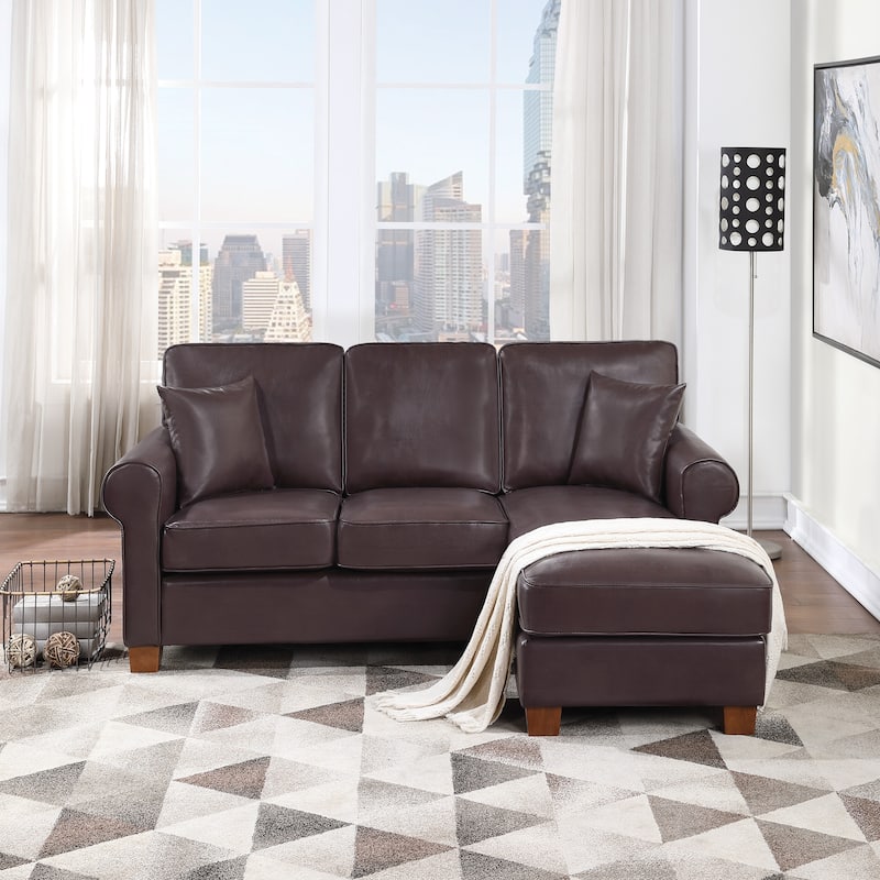 Rylee Rolled Arm Sectional with Pillows