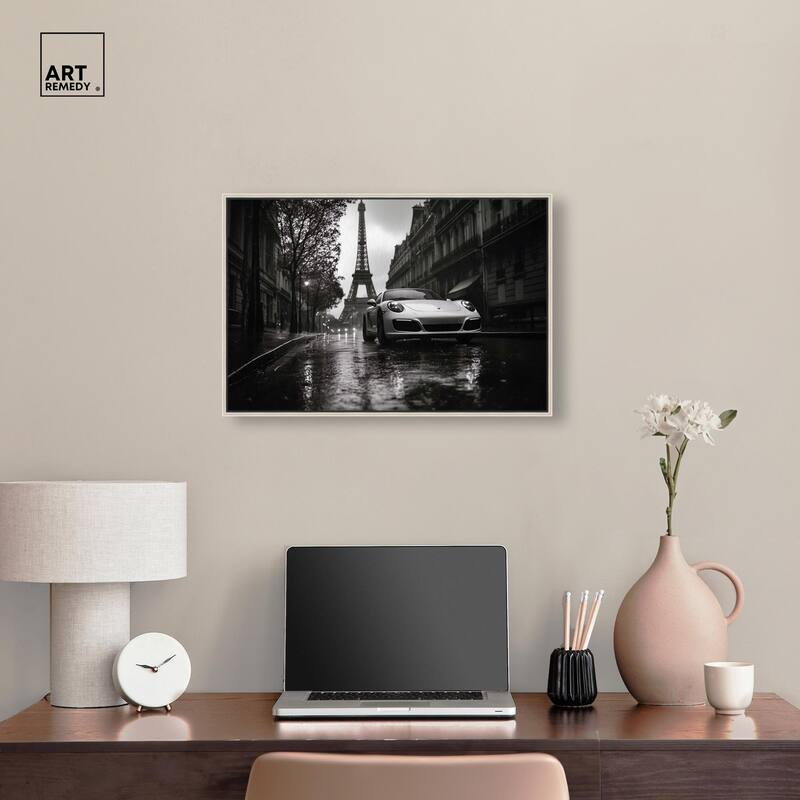 Driving in the Rain Paris Canvas by Art Remedy