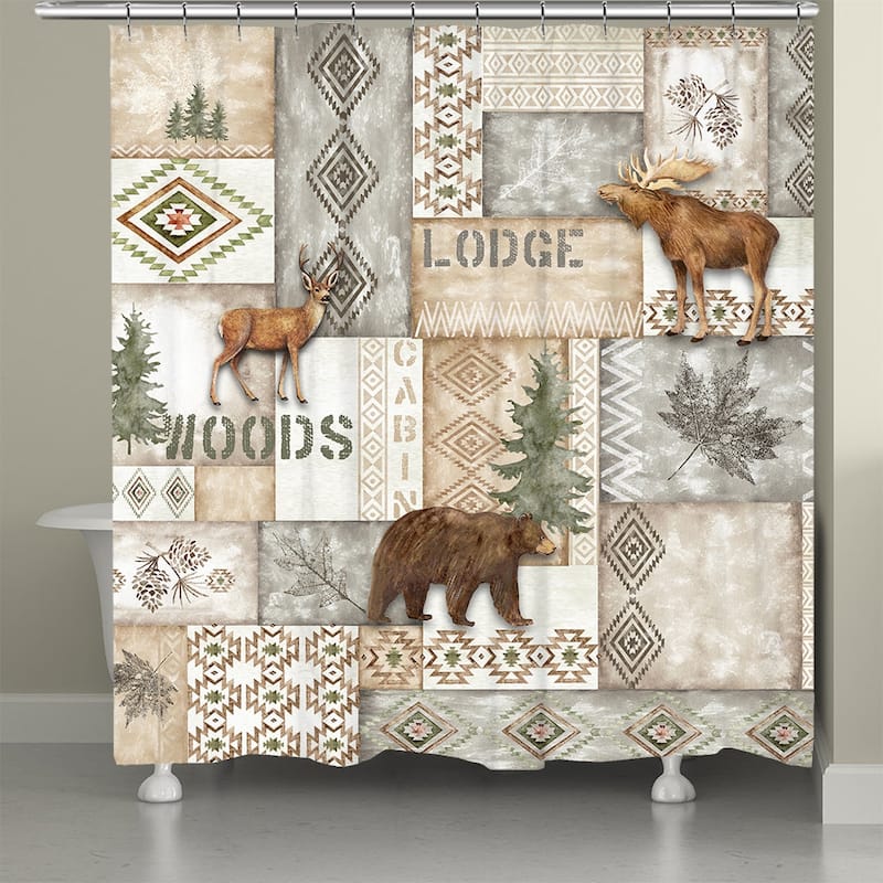 Laural Home Trail Ridge Gray Shower Curtain 71x72