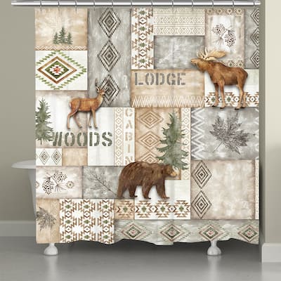 Laural Home Trail Ridge Gray Shower Curtain 71x72