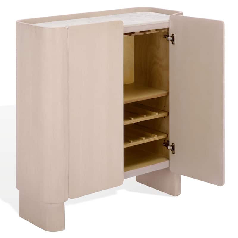 SAFAVIEH Couture Anabella Marble & Wood Bar Cabinet - 39"W x 14"D x 42"H