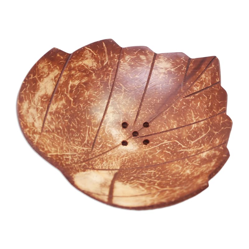 Novica Handmade Clean Love Coconut Shell Soap Dish - Brown