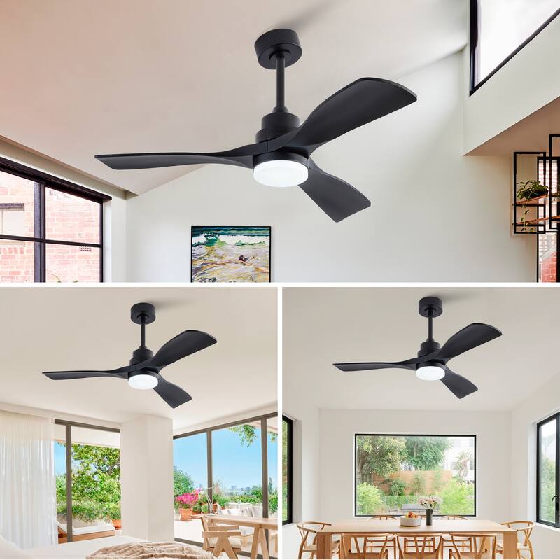 42" Ceiling Fans w/ Lights and Remote, Noiseless Reversible DC Motor