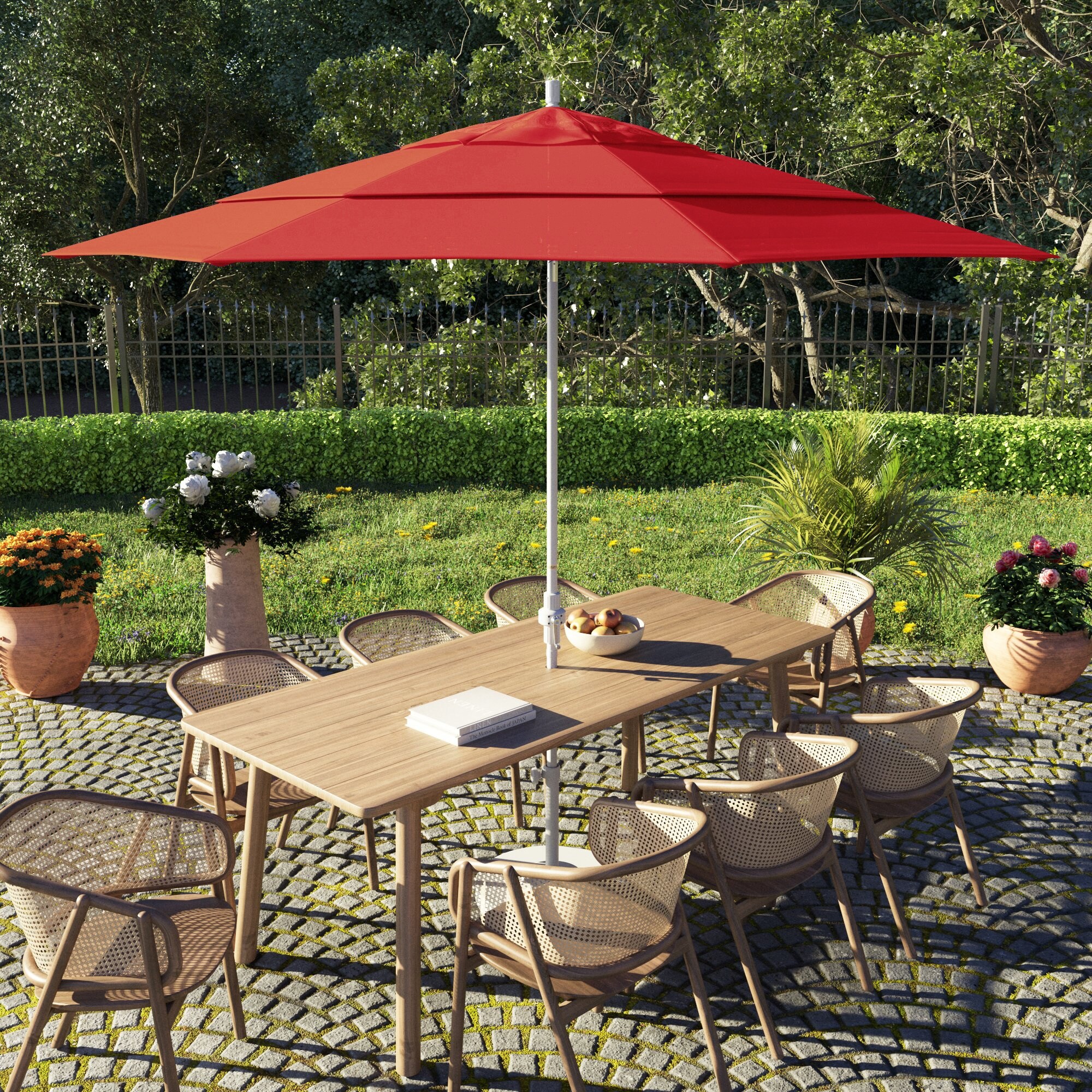 fiberglass pole patio umbrella tilt white Midtown Umbrellas The Swilt 8 Ft Umbrellas with 360 Swivel & Mechanism, 8 Ribs & Terylast Polyester Fabric for Backyard, Deck, Pool & Cafes 6 chairs and a 42 California Umbrella 9 ft. Matted