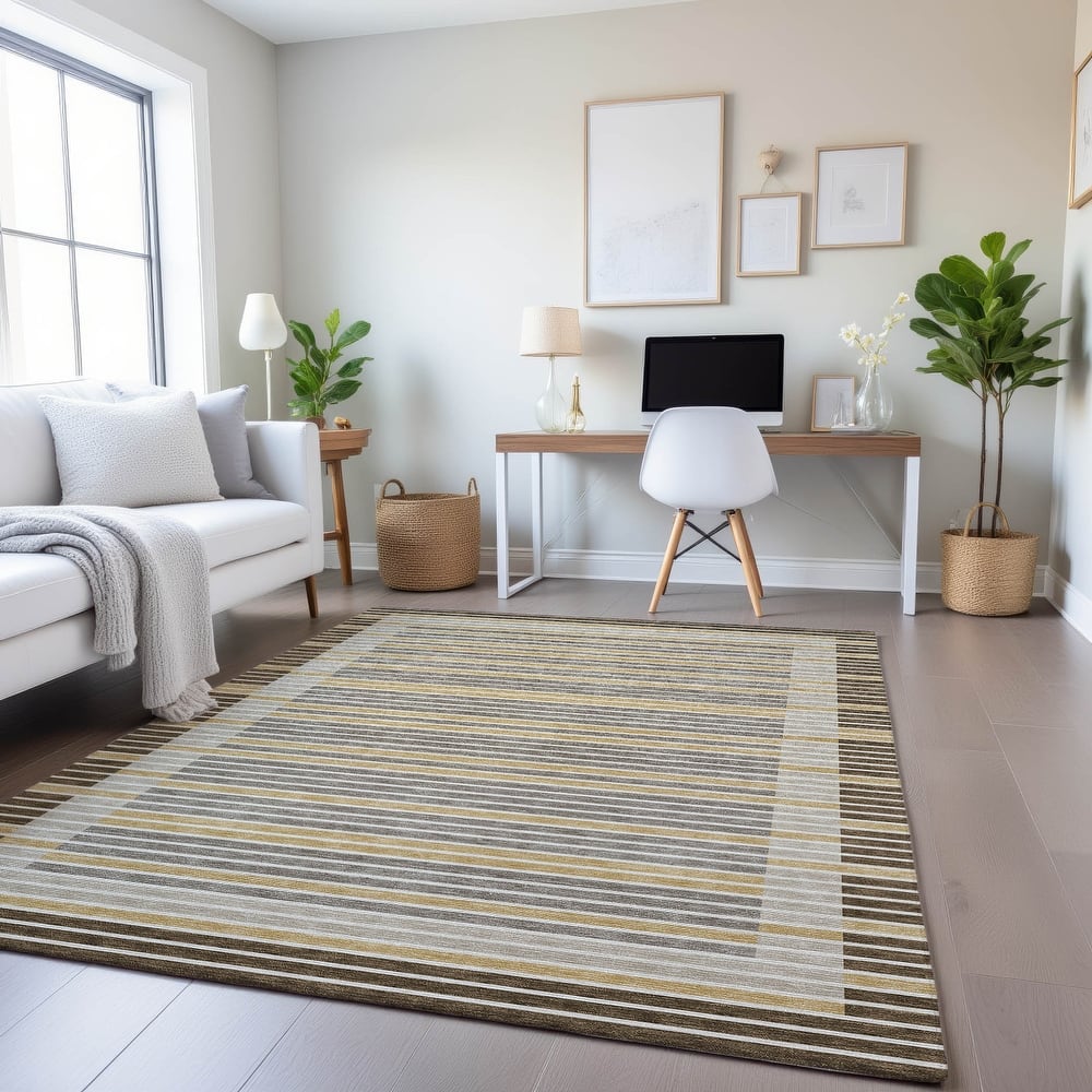 Premium Washable Super Soft Border Geo Mayfield Rug