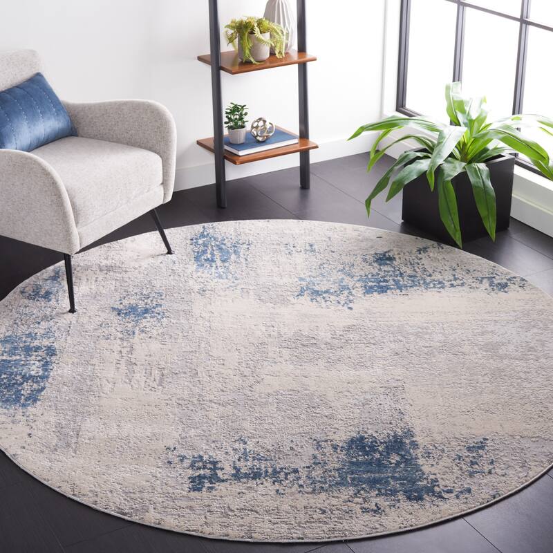 SAFAVIEH Vogue Kalina Modern & Contemporary Rug - 6'7" Round - Grey/Blue