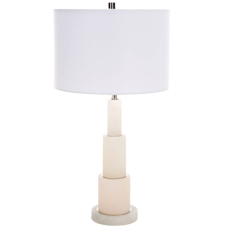 SAFAVIEH Couture Lighting Nagihan 28-inch Alabaster Tiered Table Lamp - 15 In W x 15 In D x 28 In H - 15Wx15Dx28H