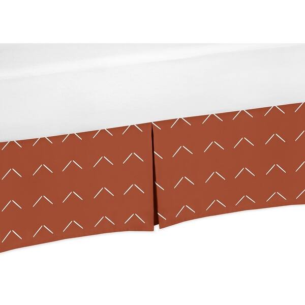slide 2 of 2, Boho Arrow Boy Girl Crib Bed Skirt - Ivory Burnt Orange Modern Farmhouse Southwest Shabby Chic Neutral for Bohemian Diamond