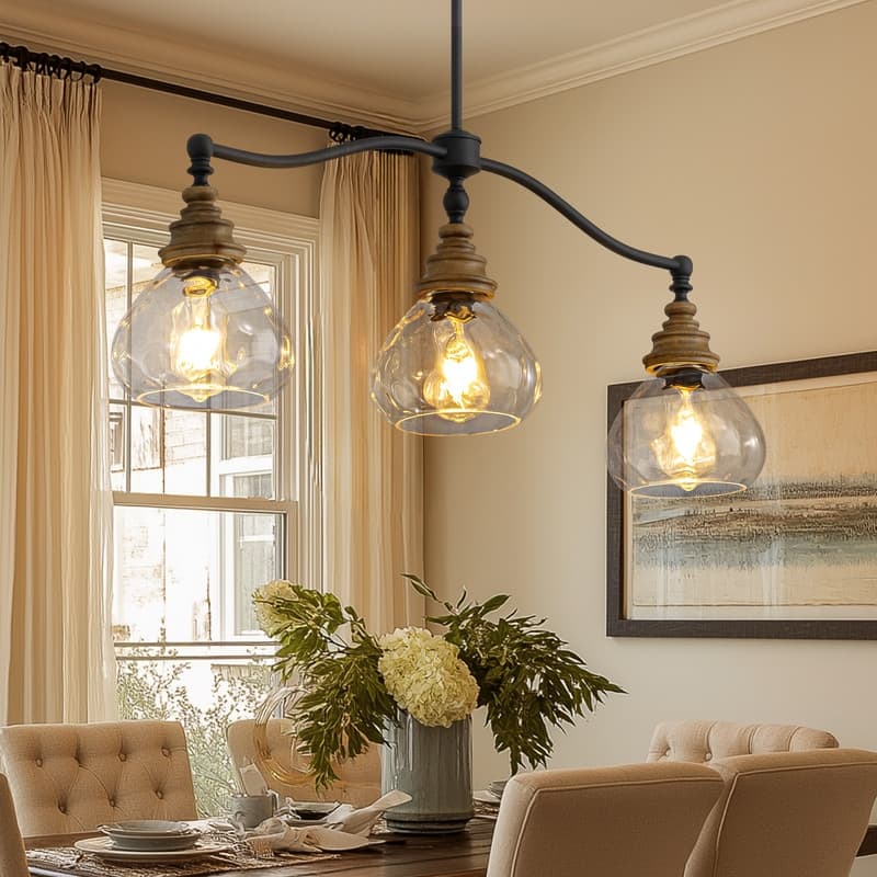 23.6 in. Farmhouse 6-Light Black Lantern Drum Chandelier Hexagon Industrial Chandelier with Metal Frame for Dining Room - Black Chandelier
