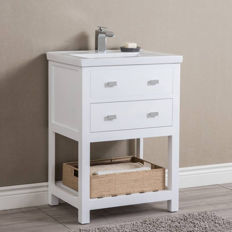 Viola 24-inch MDF 1-drawer Single Bowl Ceramic Top Vanity