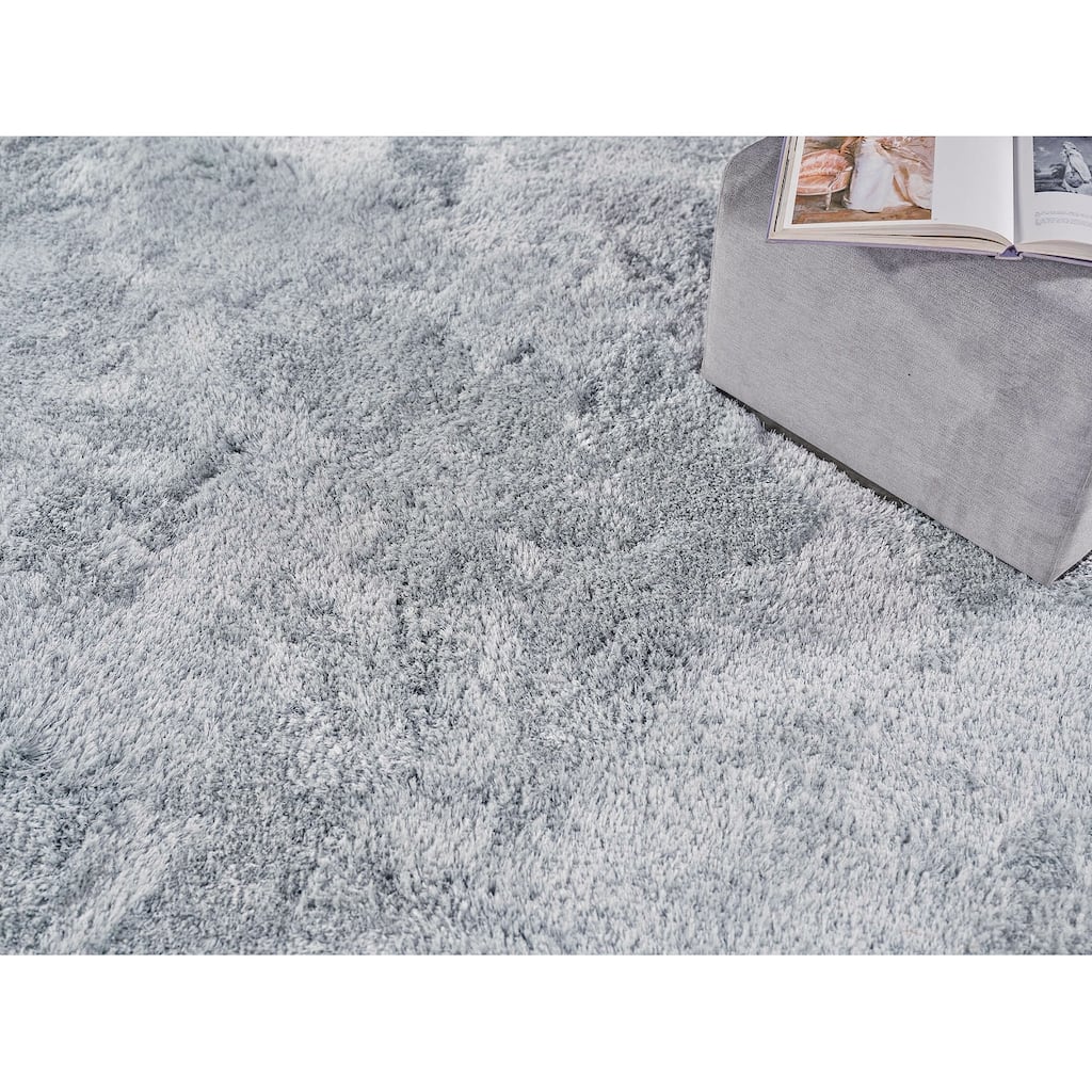 Exquisite Rugs Sumo Shag Handmade Handloomed Polyester/Microfiber Light Blue Area Rug