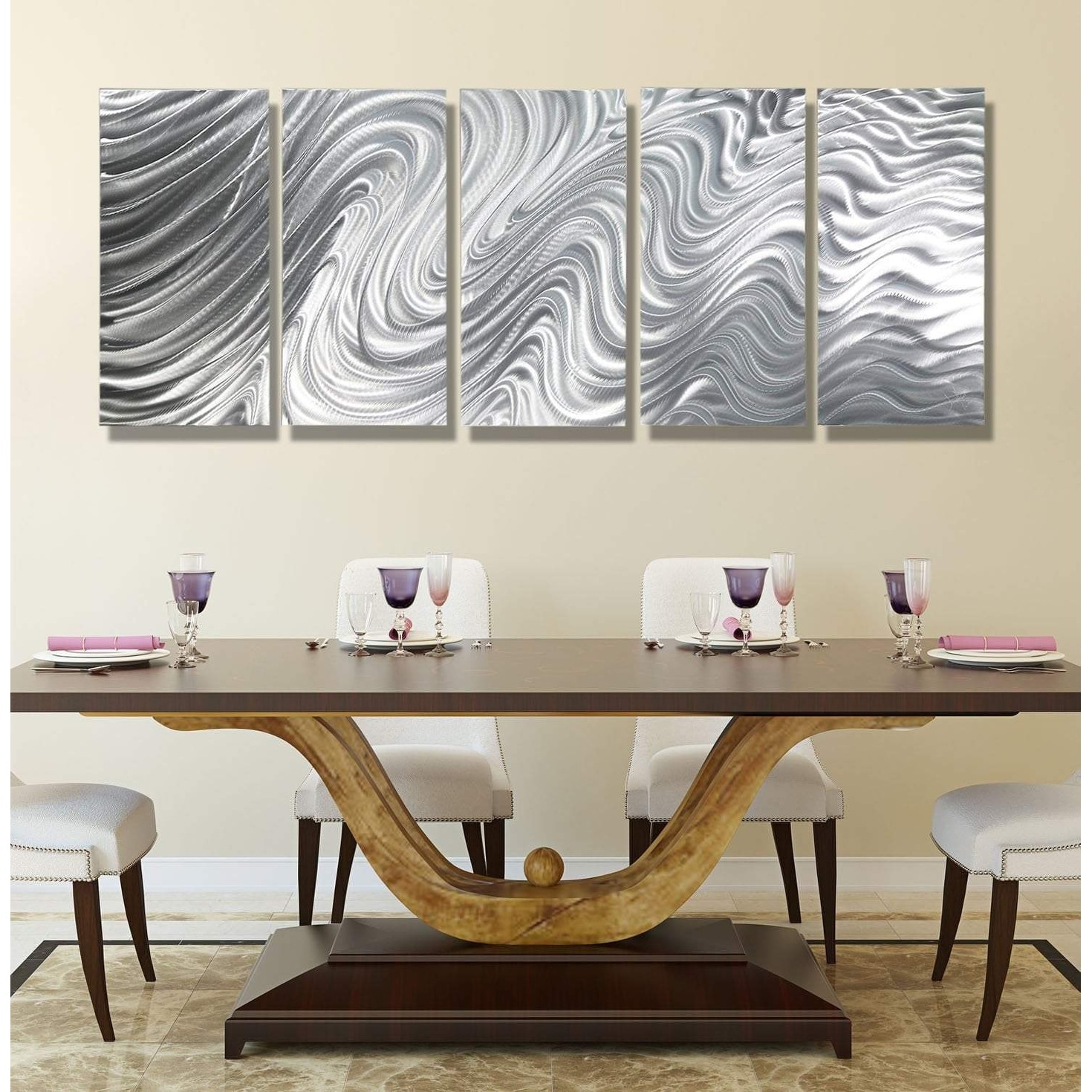 Shop Statements2000 Silver Metal Wall Art Indoor Outdoor Decor By Jon Allen Hypnotic Sands Overstock 12447231