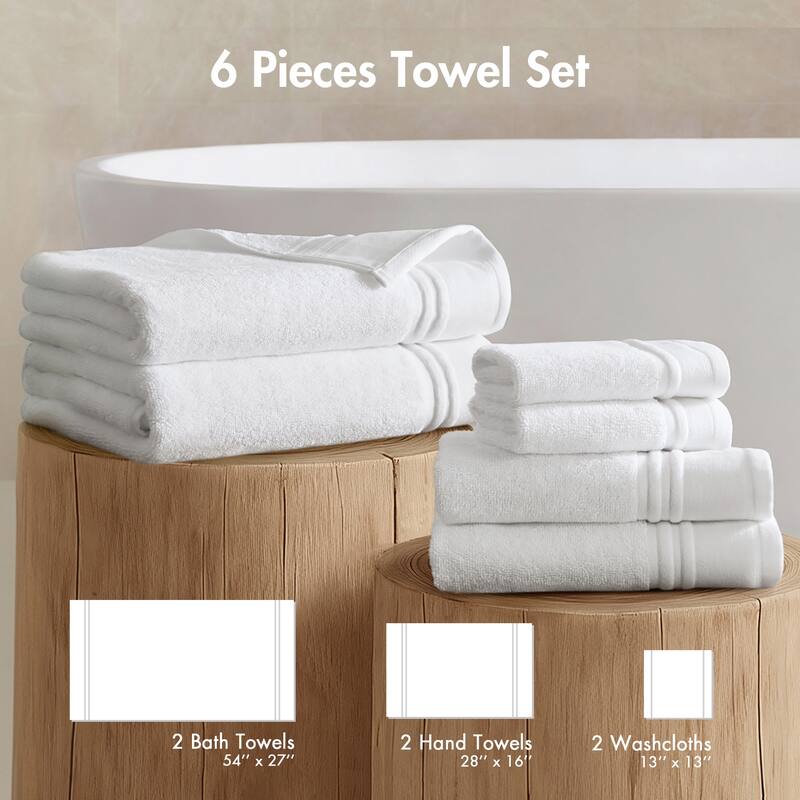 Madison Park Roan Border 6 Piece Towel Set