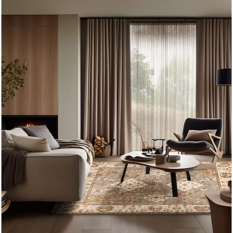 ECARPETGALLERY Hand-knotted Jules Serapi Grey Wool Rug - 8'2 x 10'0