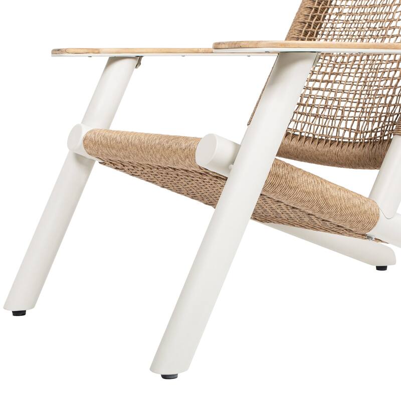 Outdoor Lounge Chair Light Beige Gray Aluminum