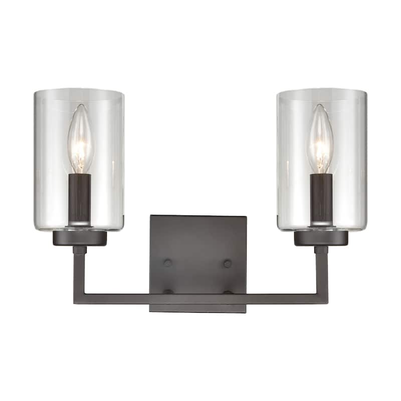 Elk Home West End Oiled Bronze With Clear Glass 2 Light Vanity Light