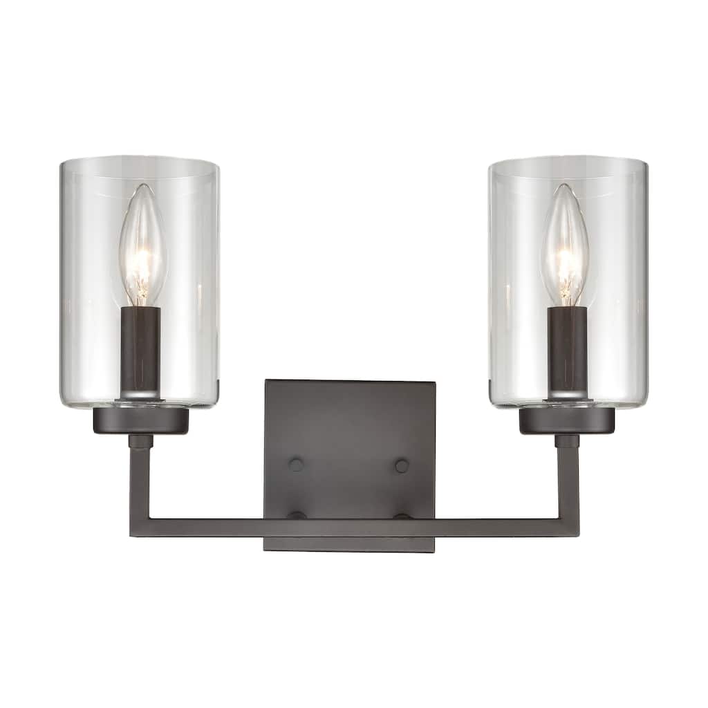 Elk Home West End Oiled Bronze With Clear Glass 2 Light Vanity Light