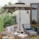 preview thumbnail 1 of 32, 10ft Patio Umbrella with Lights 2-Tier Outdoor Umbrella with Base Brown-clearance