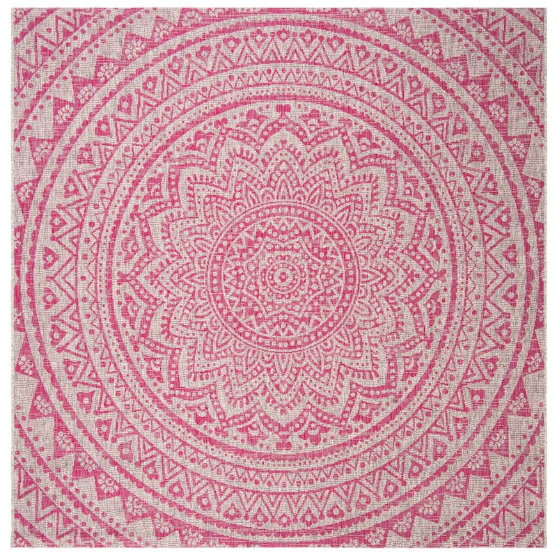 SAFAVIEH Courtyard Fran Mandala Indoor/ Outdoor Waterproof Patio Backyard Rug