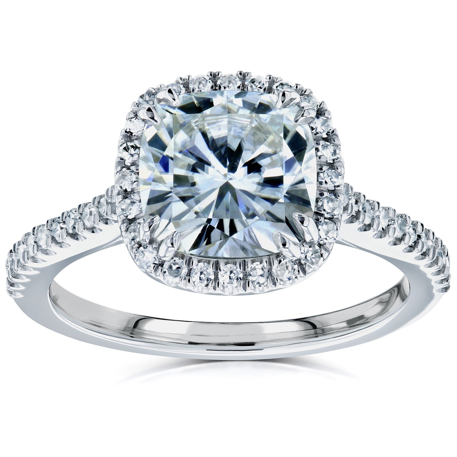 Kobelli 2 Carats Diamond 14k Solid Gold Lab Grown Halo Cushion Capri Ring (EF/VS, Certified)