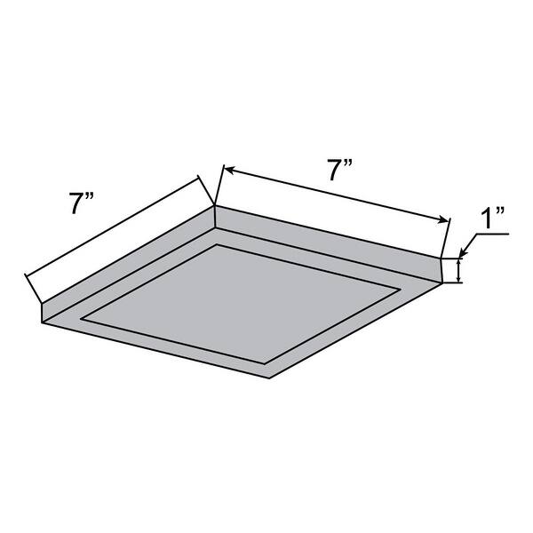 Ulko Exterior 1-light Silver Medium Square LED Outdoor Flush Mount
