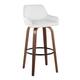 Option White Faux Leather/Walnut/Black Metal