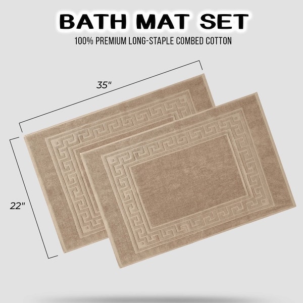 dimension image slide 10 of 15, Superior Plush & Absorbent 900 GSM Cotton Bath Mat - (Set of 2)