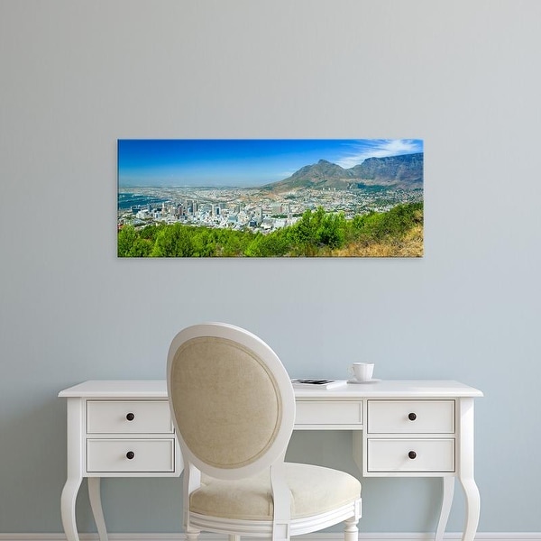 Easy Art Prints Panoramic Image 'Cape Town and Table Bay, harbor, Table Mountain, South Africa' Canvas Art