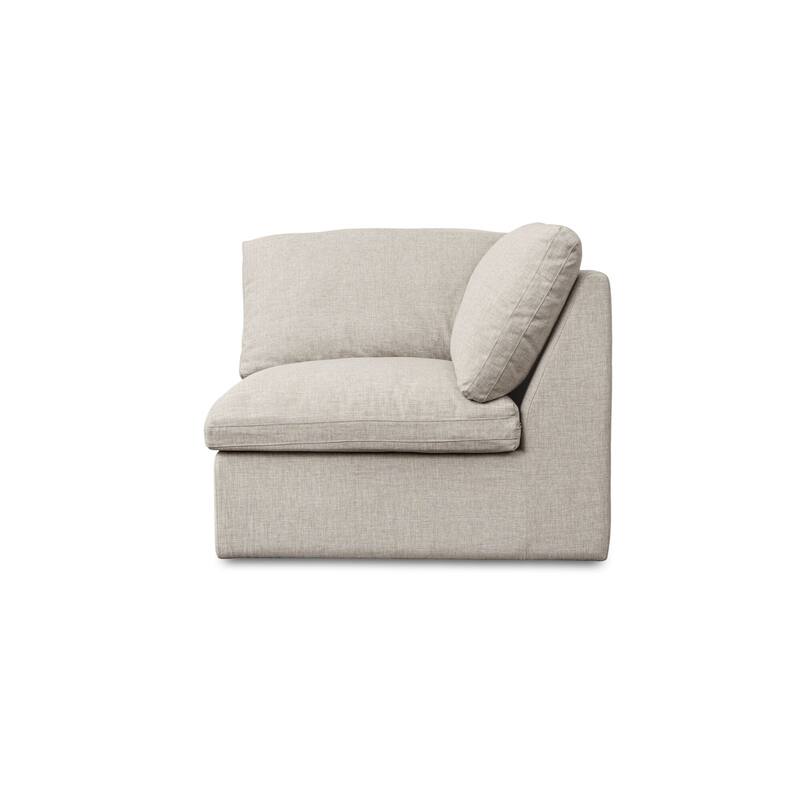 NADAAL STUDIOS Odessa , Outdoor Corner Chair With Weather-Resistant Performance Fabric - 40"W x40"D x35.8"H - Light Grey