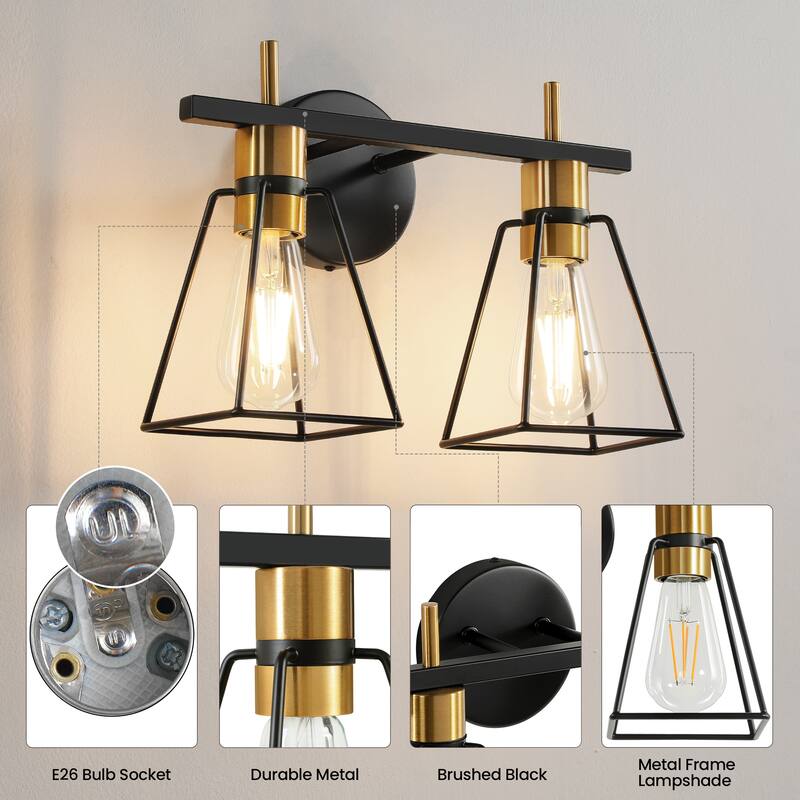 2&3 - Light Dimmable Modern Bathroom Vanity Light with Metal Frame