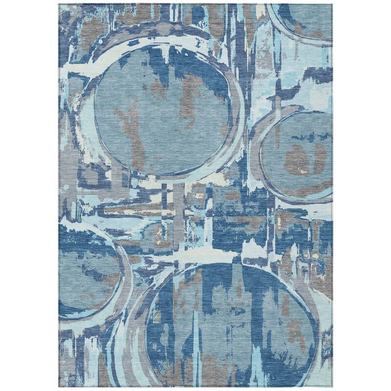 HomeRoots Geometric Transitional Rectangle Outdoor Rug