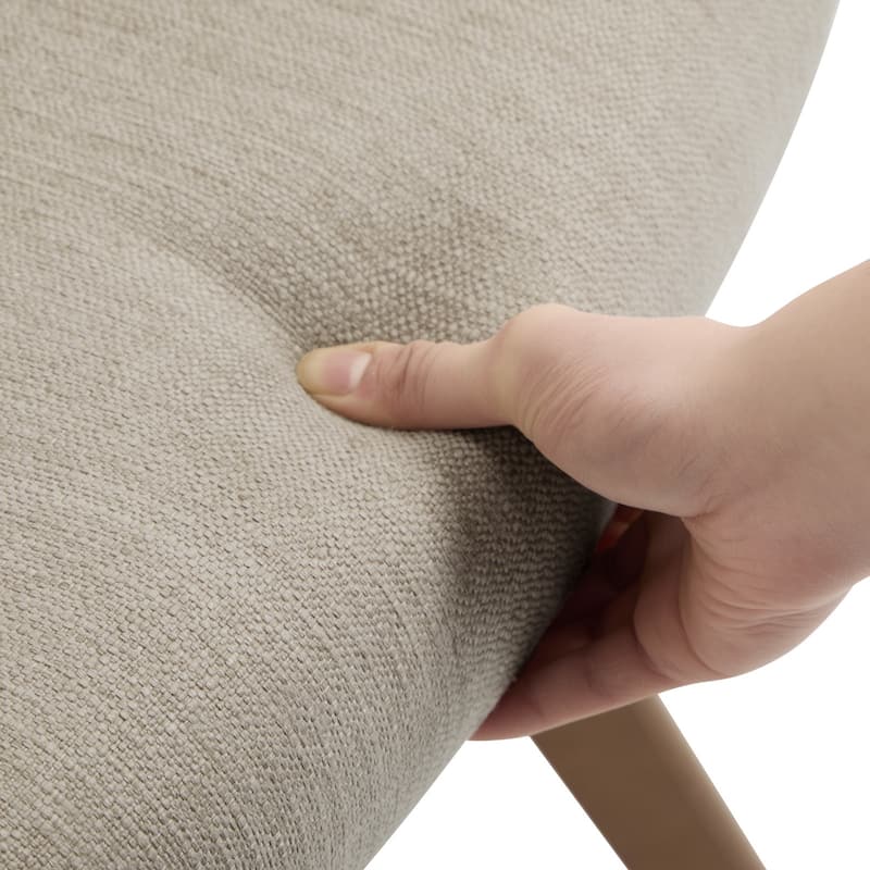 Swivel Upholstered Dining Chair Set of 2 Armchair with Beech Wood Legs - 33.3" H x 23.2" W x 22.4" D