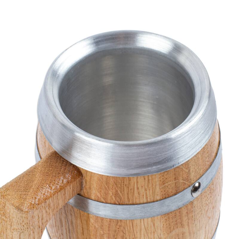 Novica Handmade Memories From The Tavern Wood And Stainless Steel Beer Mug