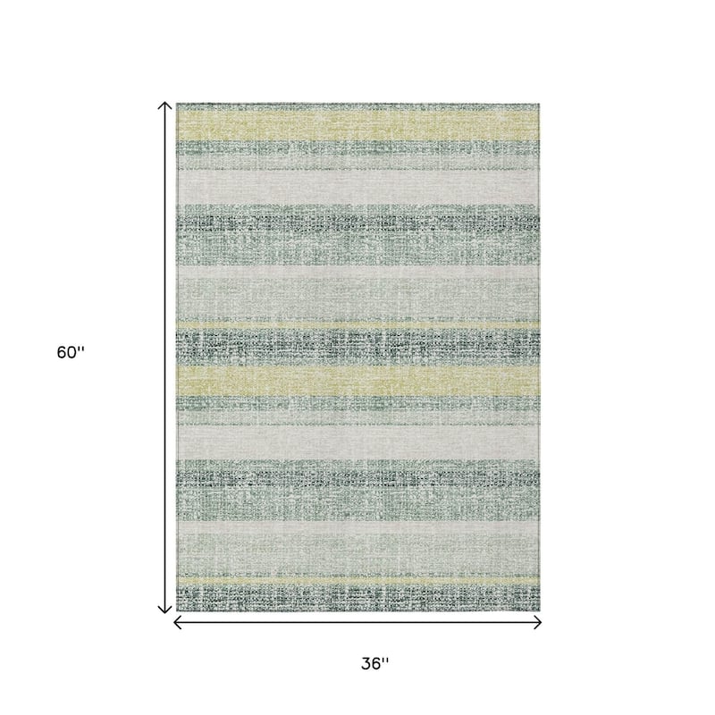 HomeRoots Striped Transitional Rectangle Outdoor Rug