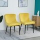 preview thumbnail 7 of 18, Modern Dining Room Furniture Metal Legs Fabric Dining Chair, Set of 2